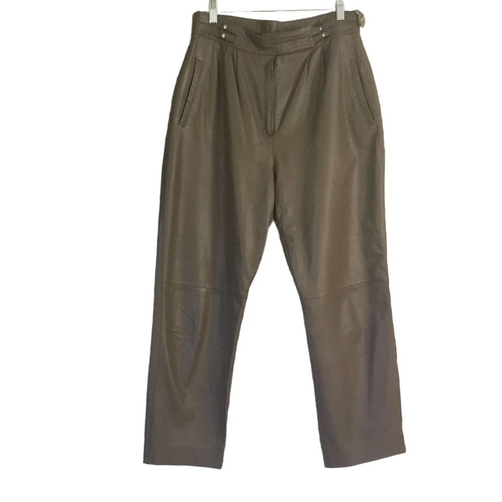 Arlando Vintage 80's Brown Leather High Waist Lined Pants